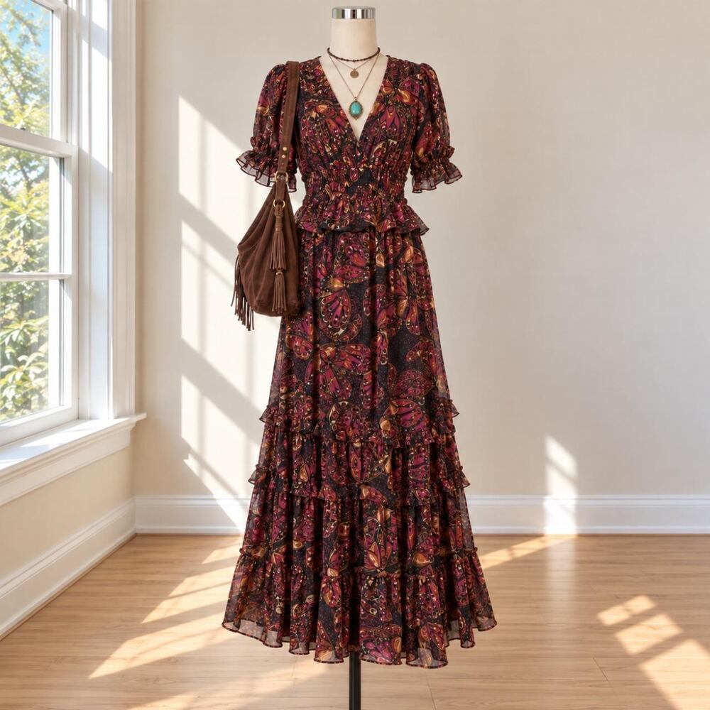 Farm rio butterfly midi dress